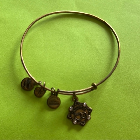 Alex and Ani Gold Bangle Daughter Bracelet with Swavorski Crystals, Pre-loved - Picture 3 of 7